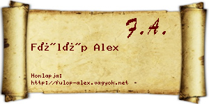 Fülöp Alex névjegykártya