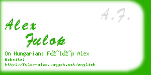 alex fulop business card