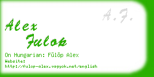 alex fulop business card